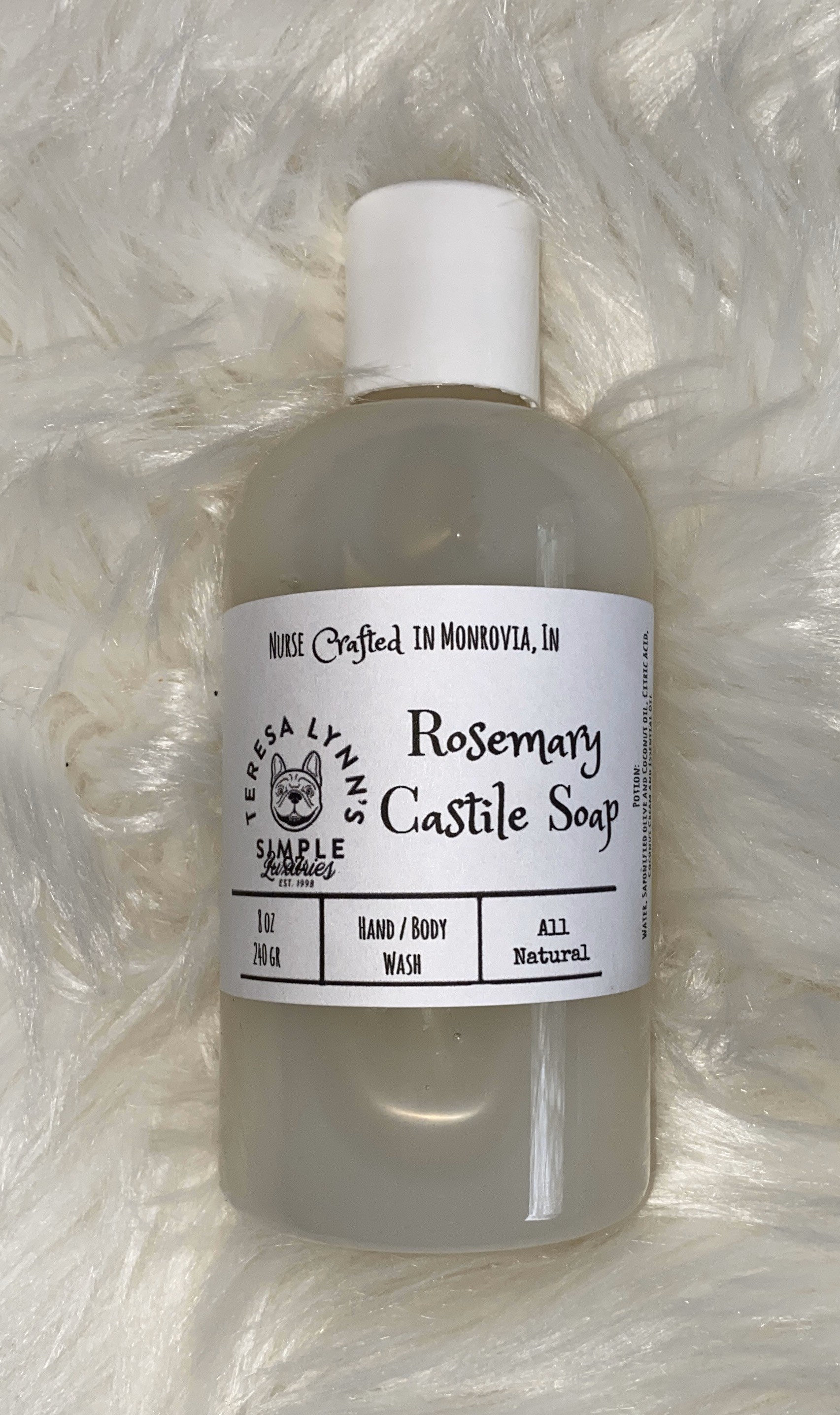 Rosemary Essential Oil, Castile soap, antimicrobial, olive oil, coconut