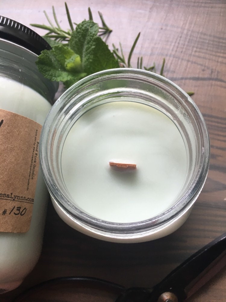 Rosemary Mint Soy Candle, essential oil, , garden, herbs, natural wax ...