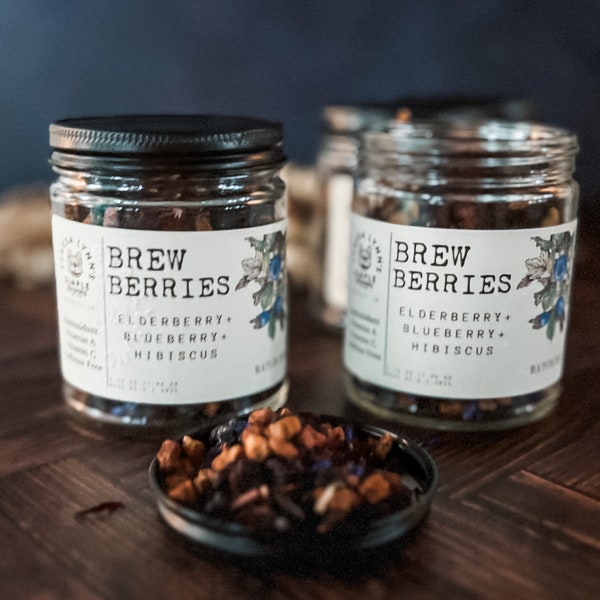 Brew Berries-Blueberry Elderberry Tea - Relaxing Caffeine-Free Loose Leaf Blend