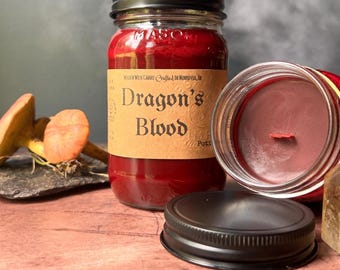Dragon's Blood -Scented Wooden Wick Soy Wax Candle