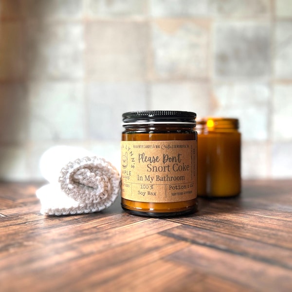 Funny Bathroom Candle – Peppermint Eucalyptus Soy Wax Wooden Wick