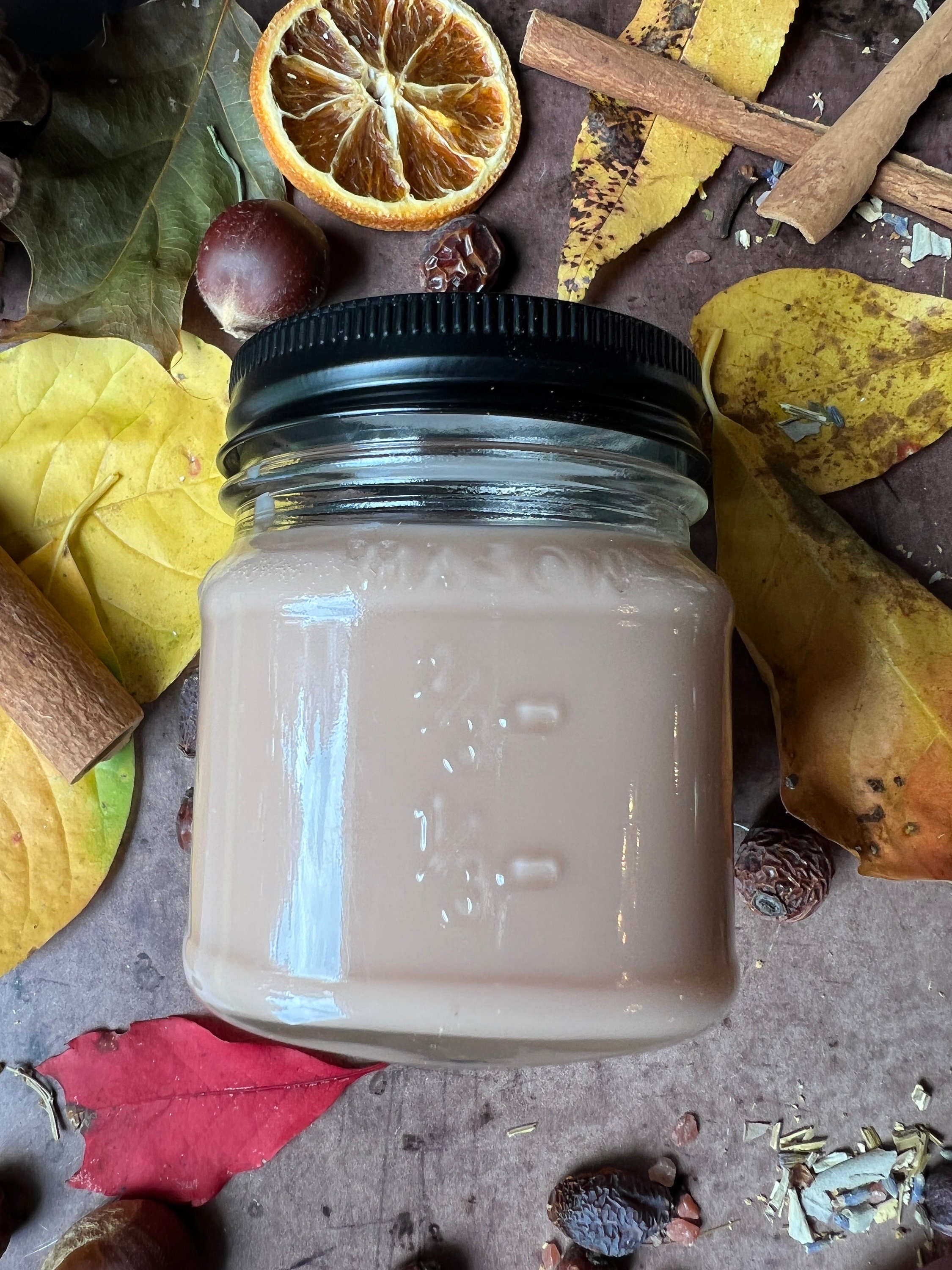 Falling Leaves and Pumpkins Please, soy wax wooden wick candle, fall