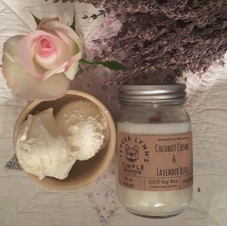 Coconut Cream and Lavender Buds, soy candle, candle, lavender, coconut