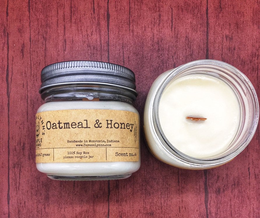 Oatmeal and Honey scented candle self care aromatherapy 100