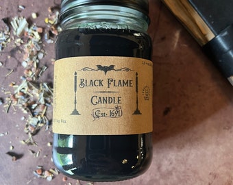Black Flame Candle, Wooden Wick, 100 % soy candle, Fall, Pumpkin, Chai Spice, autumn, phthalate free, Halloween, Sanderson sisters