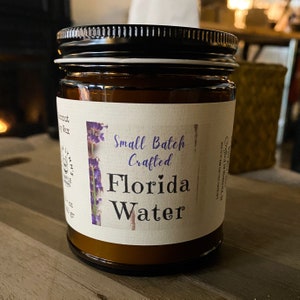 Florida Water infused Wooden Wick Soy Wax Candle created with Our Vintage Florida Water Recipe image 6