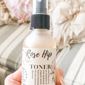 Rose water toner, rose hip oil toner, witch Hazel toner, skin toner, facial toner, skin care, plant allies