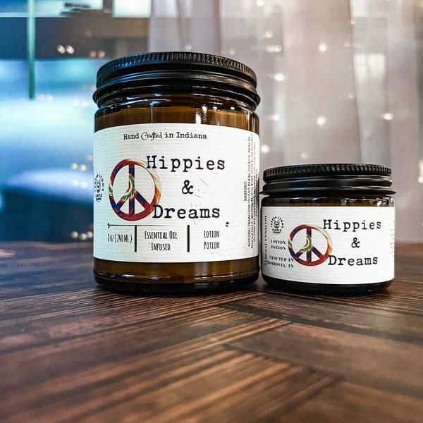 Hippies and Dream, Lotion, Potion, Magnesium, Shea Butter, Self Care, Aromatherapy, sandalwood, Hemp, Patchouli