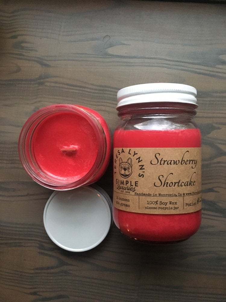 Strawberry Shortcake, soy candle, , Phthalate free, zinc free, natural candle, summer candle