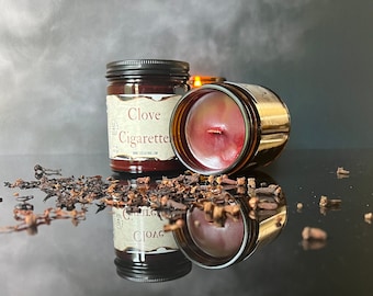 Clove Cigarette scented wooden wick soy candle