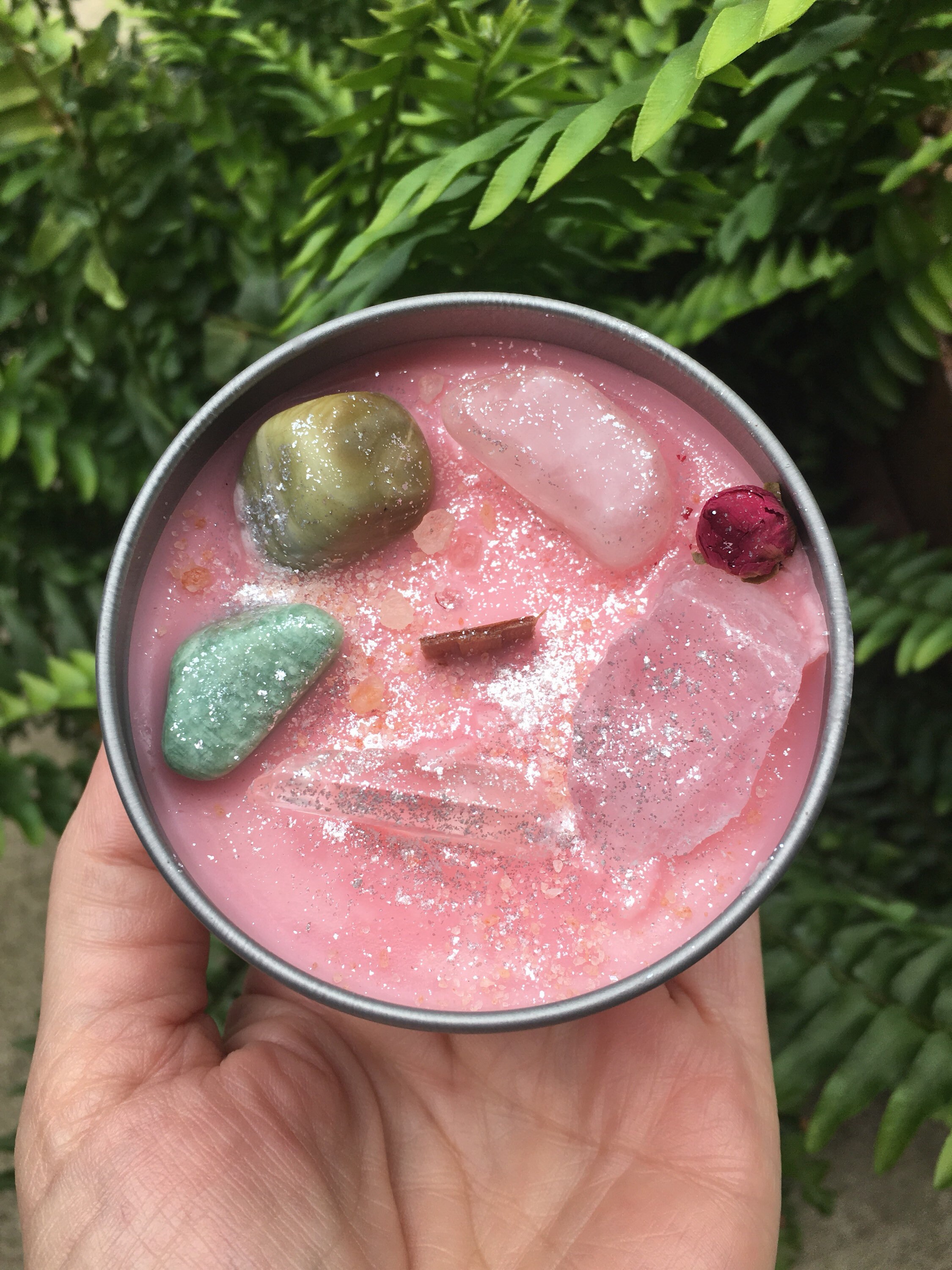 Crystal Stone candle blessing candle Stone Crystal rose