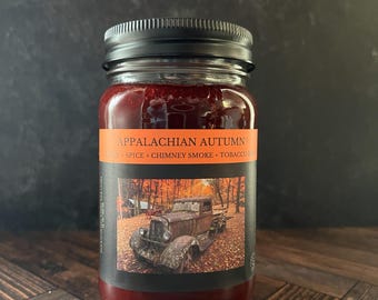 Appalachian Autumn Candle: Moss, Embers & Aged Woods - Wooden Wick