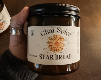 Chai Spice Star Bread - Wooden Wick Soy Wax Handcrafted Candle