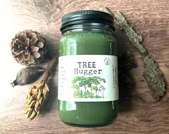 Tree Hugger, Wooden Wick Coconut Soy Wax Candle