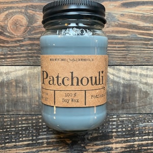 Patchouli candle, wooden wick, SOY WAX, candle, hippie, goddess, long burning candle, essential oil candle, incense, handmade, boho