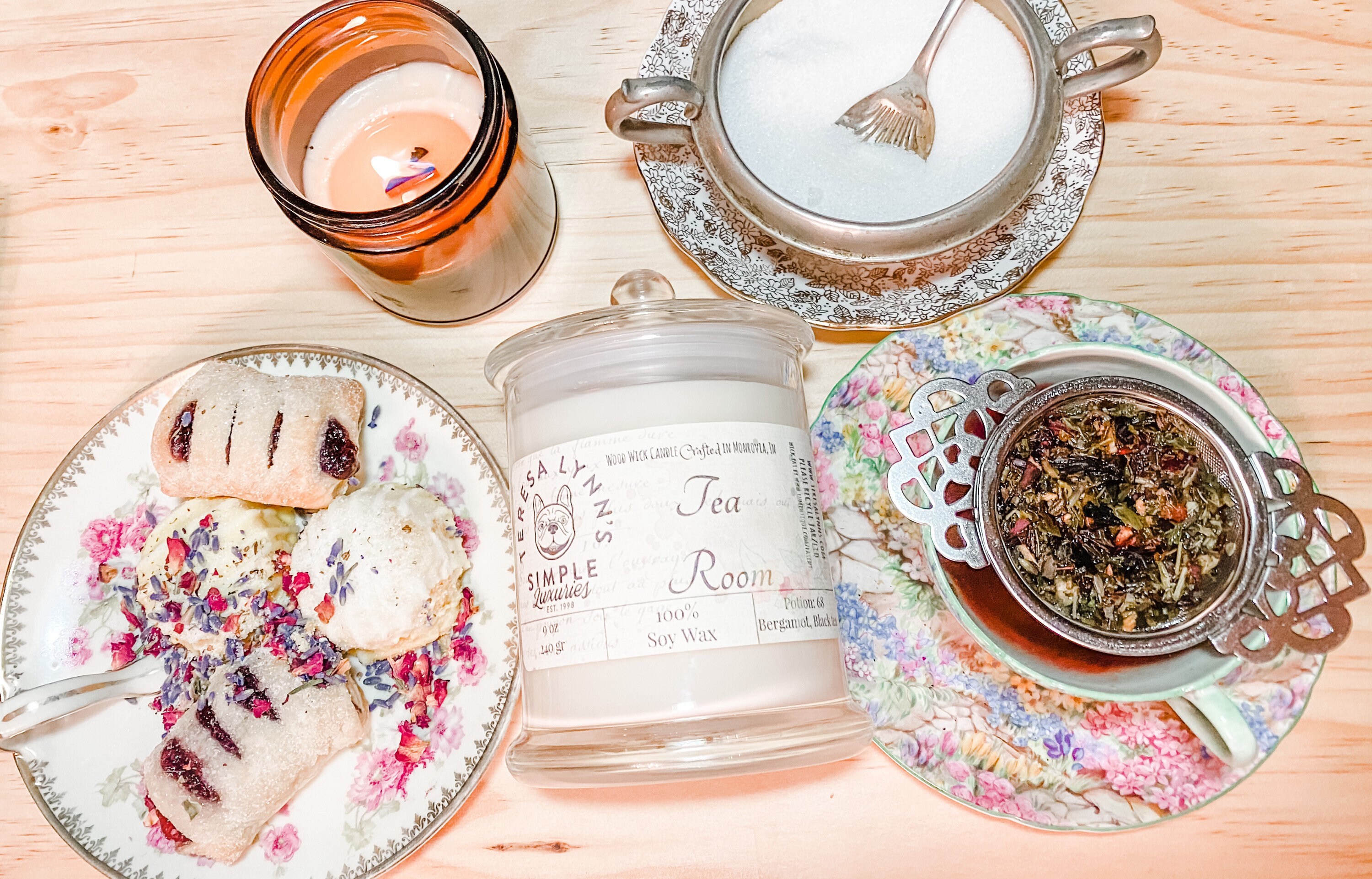 Tea Room, candle, Bergamot Tea, Soy candle, Handmade, long burning