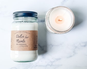 Dolce Far Niente, soy wax wooden wick candle