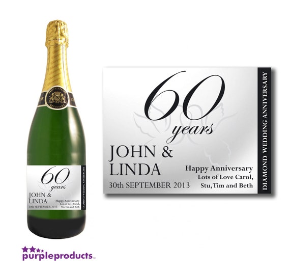 Bouteille de Champagne personnalisée 60 ans de mariage