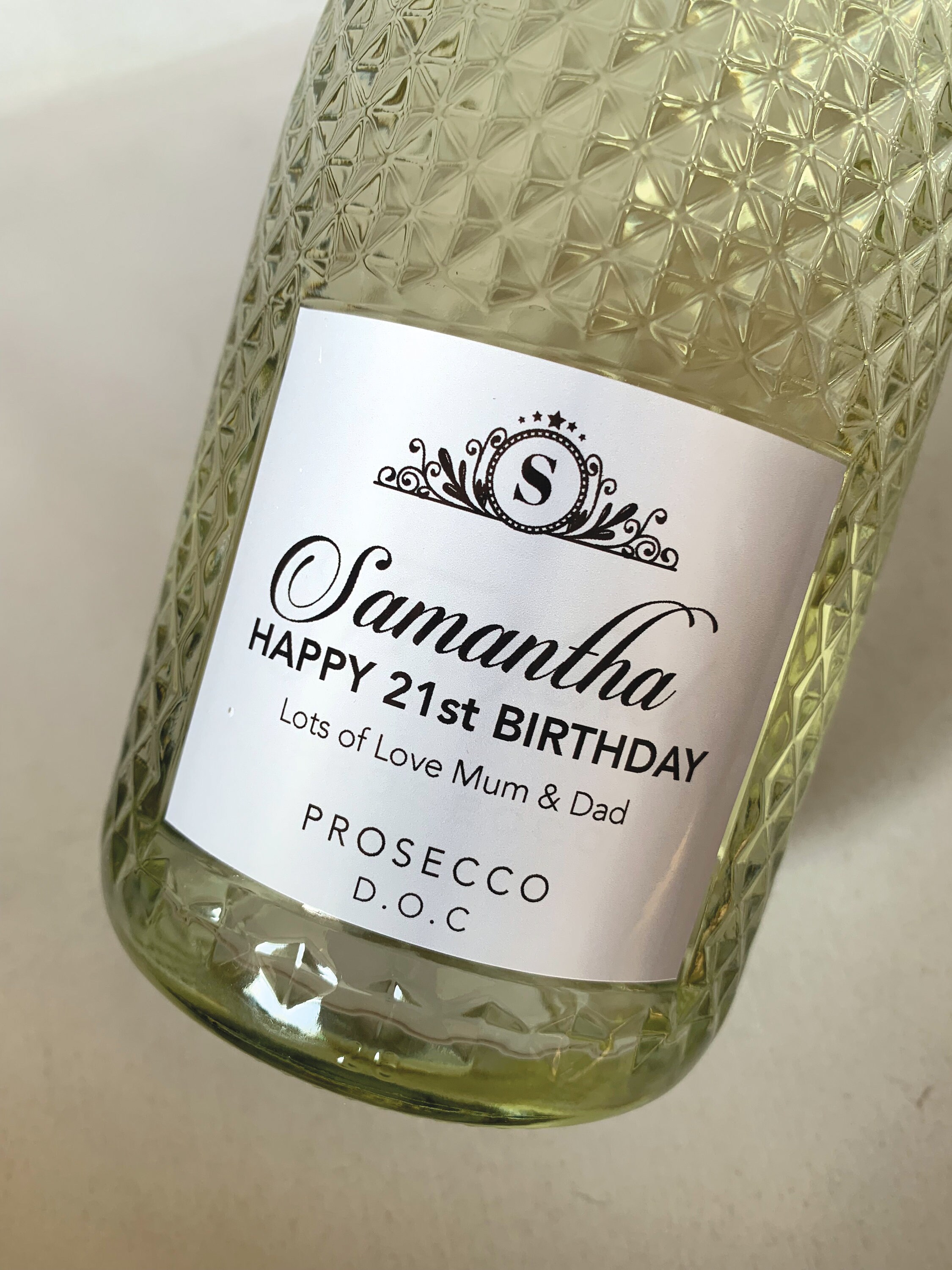 Personalised Prosecco Bottle Label Any Name Birthday Any Etsy