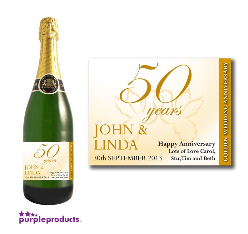 Personalisierte 50. Goldene Hochzeit Jubiläum Wein & Etsy