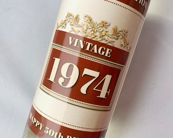1974 Vintage 50th Birthday 2024 Aged to Perfection Wine Bottle Label