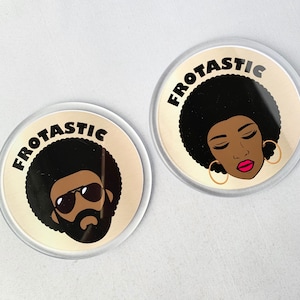 Frotastic - Black Afro Man Woman Drinks Coaster.