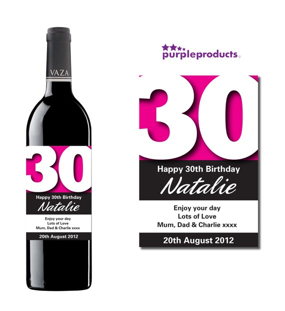 Personalised Pink 30th Birthday Wine Champagne Prosecco Etsy