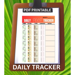 Daily Bowel Movement Tracker Printable: Poop Log for Doctor (PDF ...