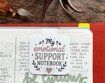 My Emotional Support Notebook Magnetic Bookmark | Funny Stationery Lover Gift