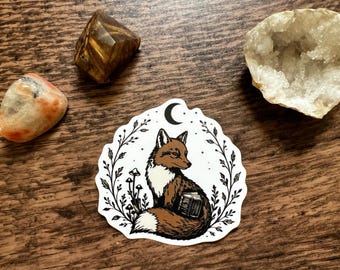 Feral Fox Vinyl Sticker | Cute Fox Sticker | Woodland Animal Sticker | Laptop Water Bottle Notebook Sticker