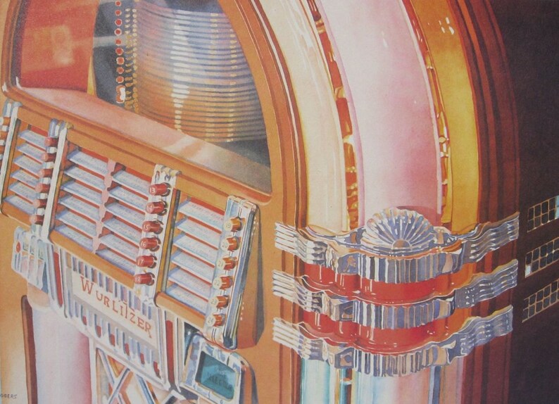 JUKEBOX II Wurlitzer Jukebox Original Print image 1