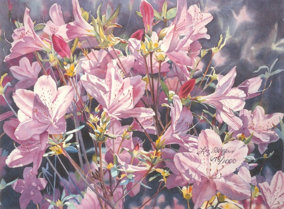 PINK AZALEAS > Azaleas Floral Art Print - Azaleas Floral Art - Etsy