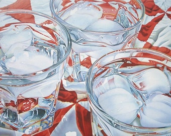 THREE'S A CROWD - Red and White Print for Your Kitchen Decor