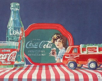 REFRESHING COKE - Coca Cola Art Print