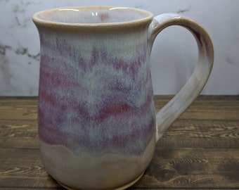 Pink handmade ceramic stoneware mug