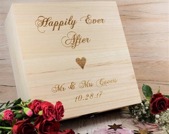Bespoke, Engraved Wedding Memories Box - Happily Ever After Memory Box, Wedding Keepsake Box, Personalised Wedding Boxes, Bespoke Boxes