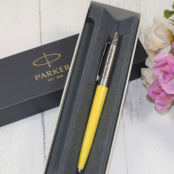 Personalised Pen, Engraved Pen - Originals Yellow Parker Jotter Pen - Birthday Gift, Christmas Gift, Wedding Gift, Corporate Gifts