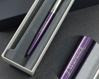 Bolígrafo personalizado grabado: bolígrafo Parker Victoria Violet Jotter: excelente regalo de cumpleaños y Navidad, regalo de boda, regalo de San Valentín