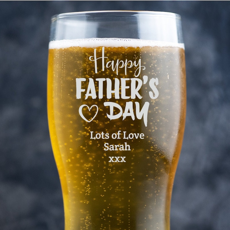Dad Is The Best In The World Photo - Personalized Custom Beer Glass