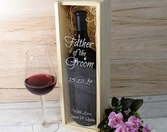 Personalised Wine Box Engraved Rustic Wooden Wedding Wine Box, Wooden Wine Boxes, Engraved Wine Box with Clear Lid
