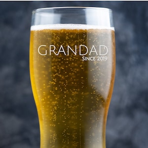 Personalised Beer Glass, Custom Beer Glass, Engraved Pint Glass, Beer Glasses, Personalized Pint Glass, Grandad Birthday Gift, New Grandad