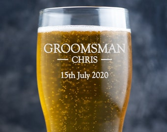 Custom Beer Glass, Personalized Beer Glass, Groomsmen Gift, Engraved Pint Glass, Beer Glasses, Personalized Pint Glass, Beer Gift, Best Man