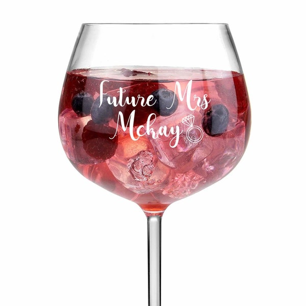 Personalised Mrs Gin Glass Etsy