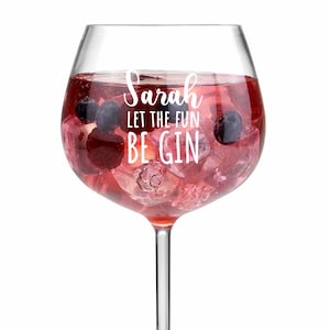 Personalisiertes Gin Glas, Graviertes Ballonglas Hochzeit Brautjungfern Geburtstagsgeschenk, Fun Be-Gin