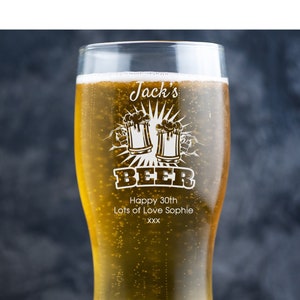 Personalised Beer Glass, Custom Beer Glass, Engraved Pint Glass, Beer Glasses, Personalized Pint Glass, Beer Gift, Birthday Gift - Steins