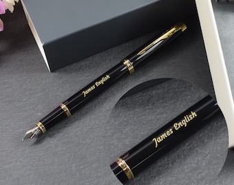 Parker IM Penna stilografica nera con finiture dorate, penna personalizzata, penna incisa, regalo di laurea, regalo di nozze, regalo di compleanno (1931652)