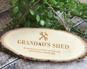 Personalised Engraved Wooden Garden Shed Hanging Sign | Grandads Shed Gift | Gardener Gifts | Allotment Sign | Tool Shed Workshop Sign