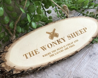 Personalised Engraved Wooden Man Shed Bar Hanging Sign | Dad Gifts | Beer Lover Gifts | Man Cave Garden Bar Pub Sign | Beer Drinker Gift
