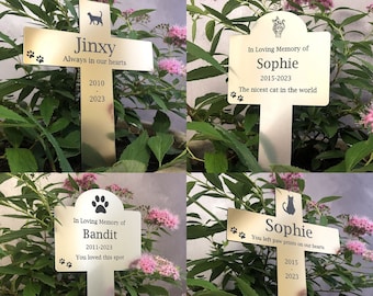 Personalised, Engraved Pet Memorial Grave Marker Stake, Pet Remembrance, All Weather Grave Marker, Outdoor Grave Marker, Cat Loss