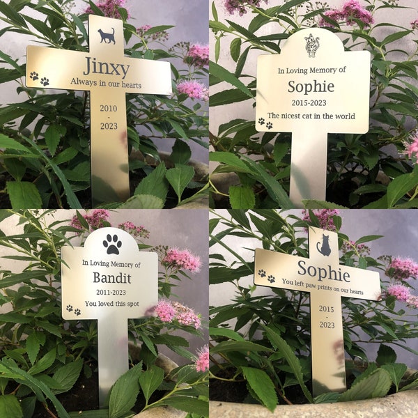 Personalised, Engraved Pet Memorial Grave Marker Stake, Pet Remembrance, All Weather Grave Marker, Outdoor Grave Marker, Cat Loss